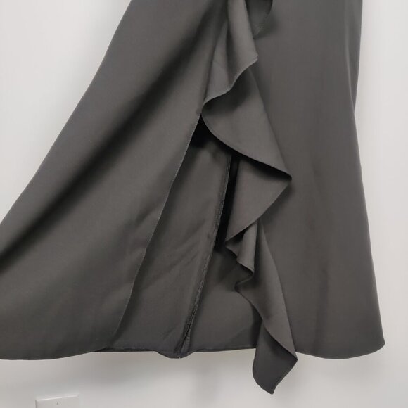 Trendyol Women's Ruffle Maxi Dress in Black Whimsigoth Feminine Office Cocktail - Picture 5 of 13